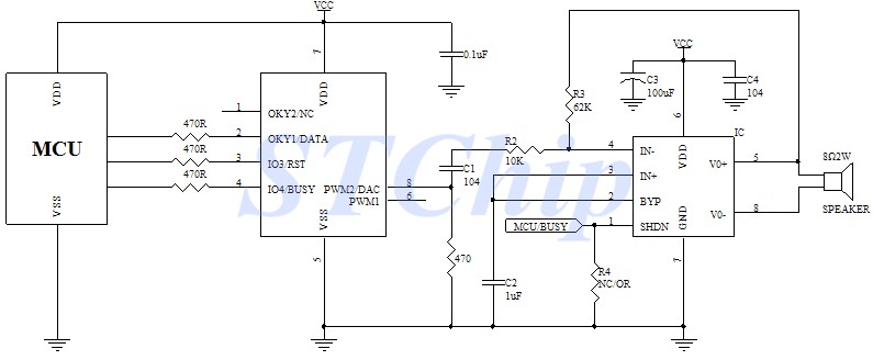 单片机语音芯片电路图